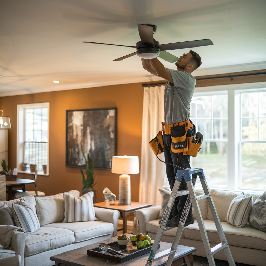 Instalación de lamparas o ventiladores.